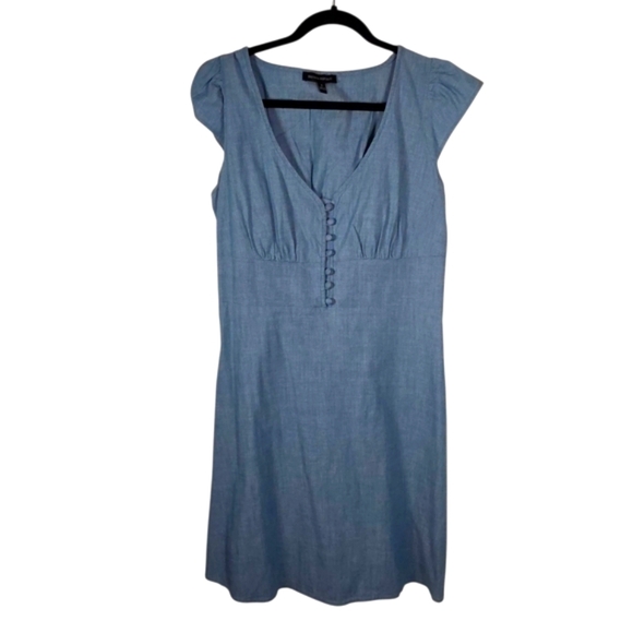 Banana Republic Light Blue Denim Mini Dress Size 6 - Picture 2 of 9